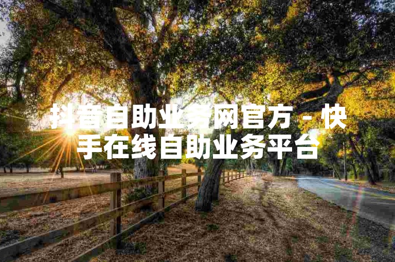 抖音自助业务网官方 - 快手在线自助业务平台