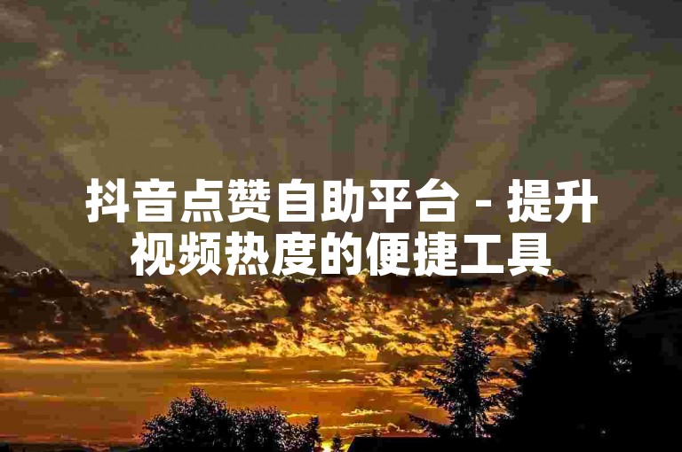 抖音点赞自助平台 - 提升视频热度的便捷工具