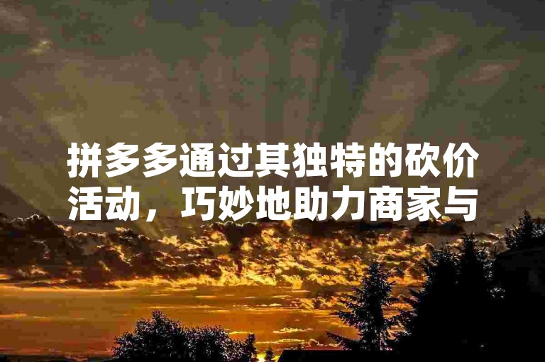 拼多多通过其独特的砍价活动，巧妙地助力商家与消费者之间建立连接。