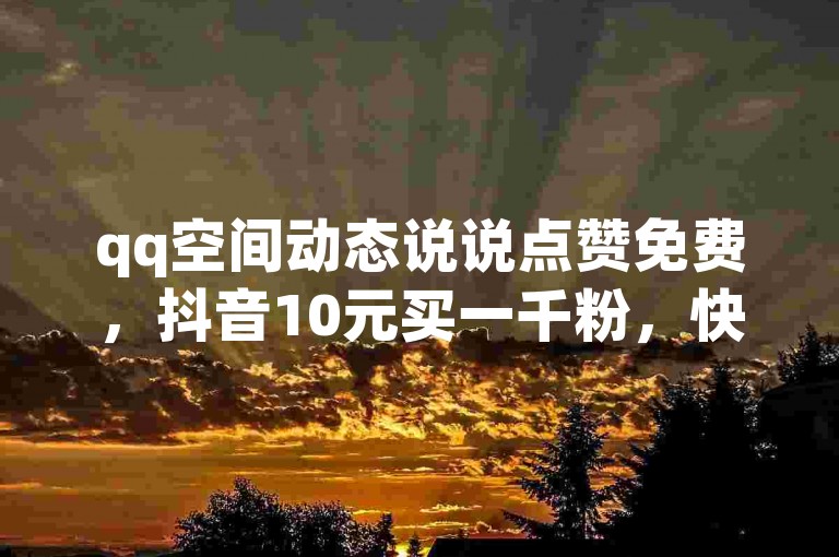 qq空间动态说说点赞免费，抖音10元买一千粉，快手秒刷app下载正版。