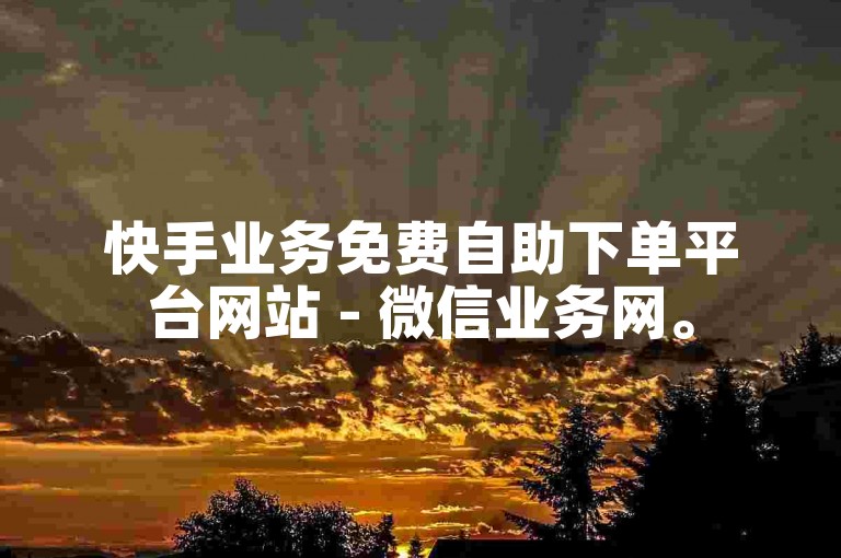 快手业务免费自助下单平台网站 - 微信业务网。