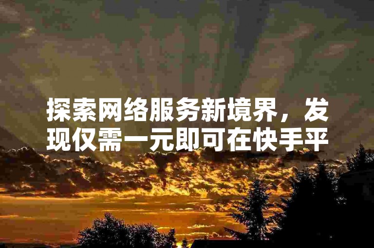 探索网络服务新境界，发现仅需一元即可在快手平台获得1000条真人评论的秘诀。