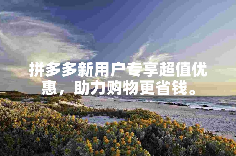拼多多新用户专享超值优惠，助力购物更省钱。