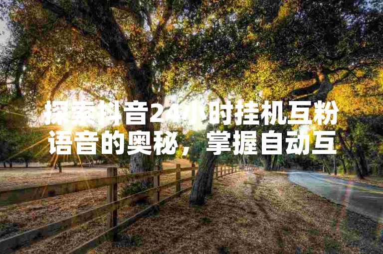 探索抖音24小时挂机互粉语音的奥秘，掌握自动互粉语音的技巧。