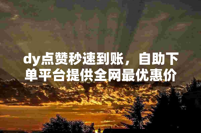dy点赞秒速到账，自助下单平台提供全网最优惠价格。