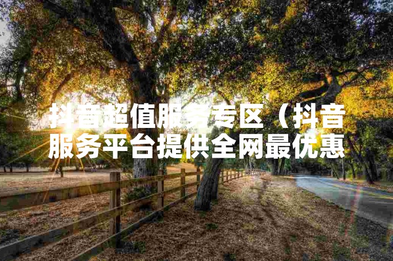 抖音超值服务专区（抖音服务平台提供全网最优惠价格）。