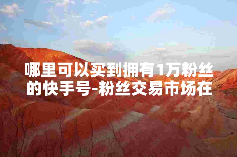 哪里可以买到拥有1万粉丝的快手号-粉丝交易市场在哪里？