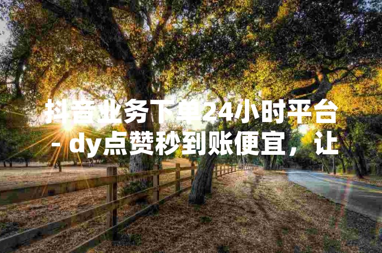 抖音业务下单24小时平台 - dy点赞秒到账便宜，让你的短视频迅速走红。