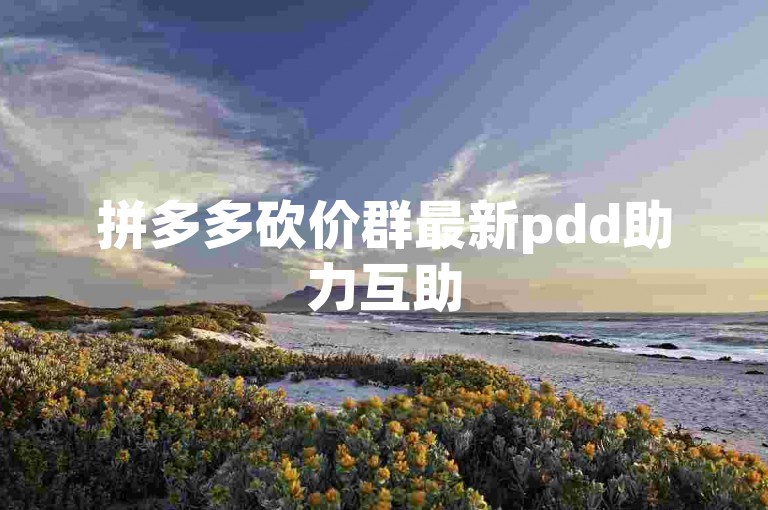 拼多多砍价群最新pdd助力互助