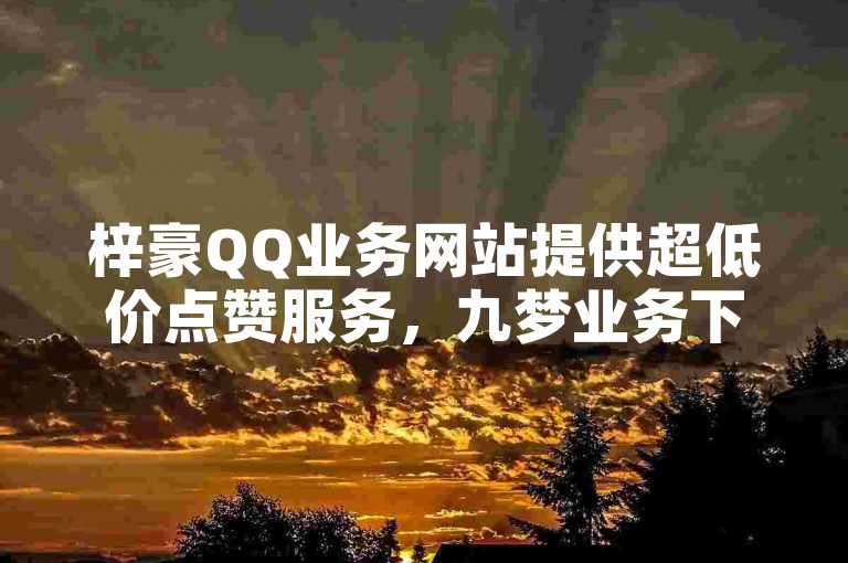 梓豪QQ业务网站提供超低价点赞服务，九梦业务下单享一毛元优惠。