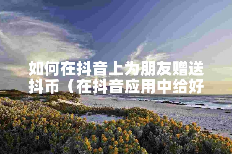 如何在抖音上为朋友赠送抖币（在抖音应用中给好友充值抖币的方法）。