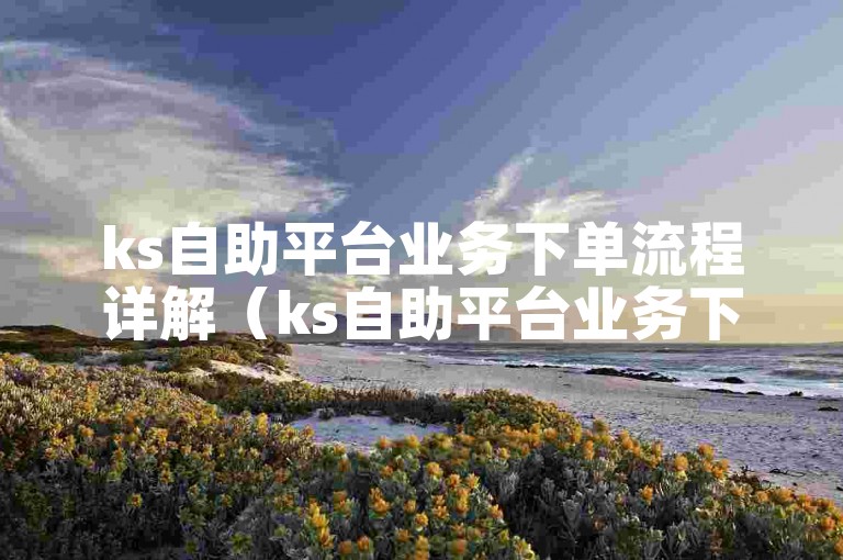 ks自助平台业务下单流程详解（ks自助平台业务下单技巧分享）