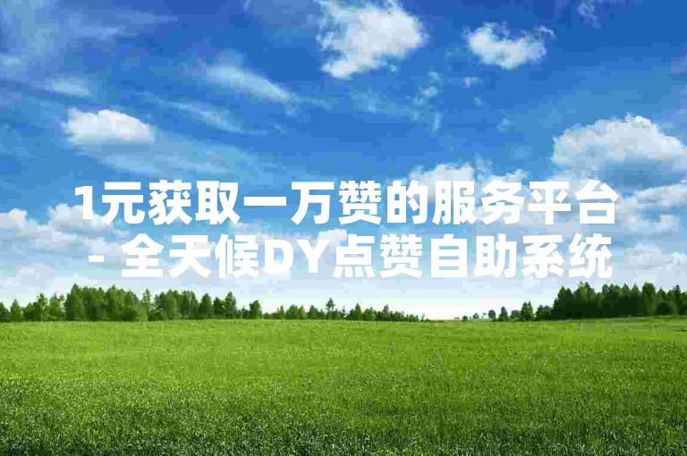 1元获取一万赞的服务平台 - 全天候DY点赞自助系统。
