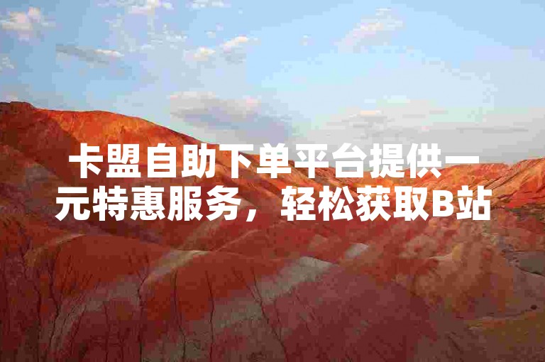 卡盟自助下单平台提供一元特惠服务，轻松获取B站粉丝增长。