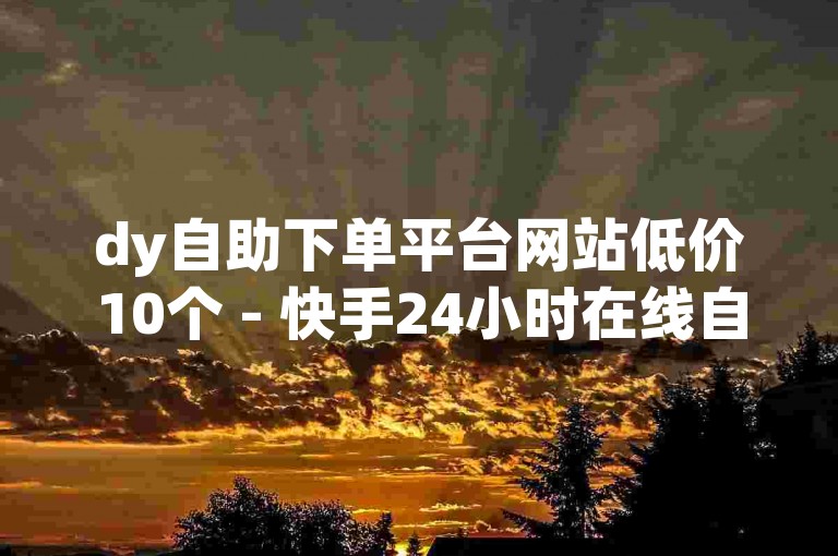 dy自助下单平台网站低价10个 - 快手24小时在线自助平台有哪些