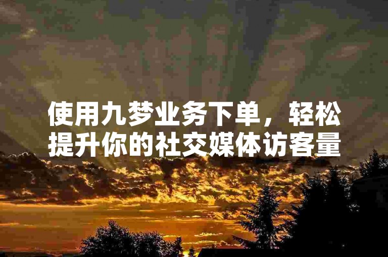 使用九梦业务下单，轻松提升你的社交媒体访客量，专业APP支持，客服QQ随时待命。