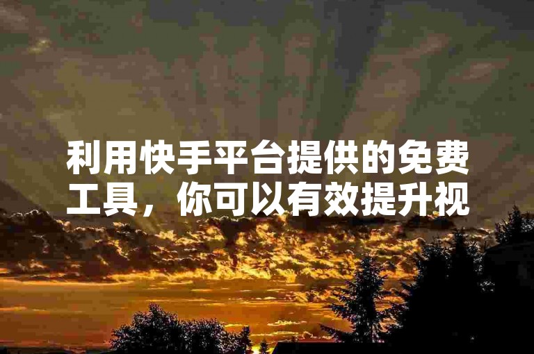 利用快手平台提供的免费工具，你可以有效提升视频的曝光率和观众互动。