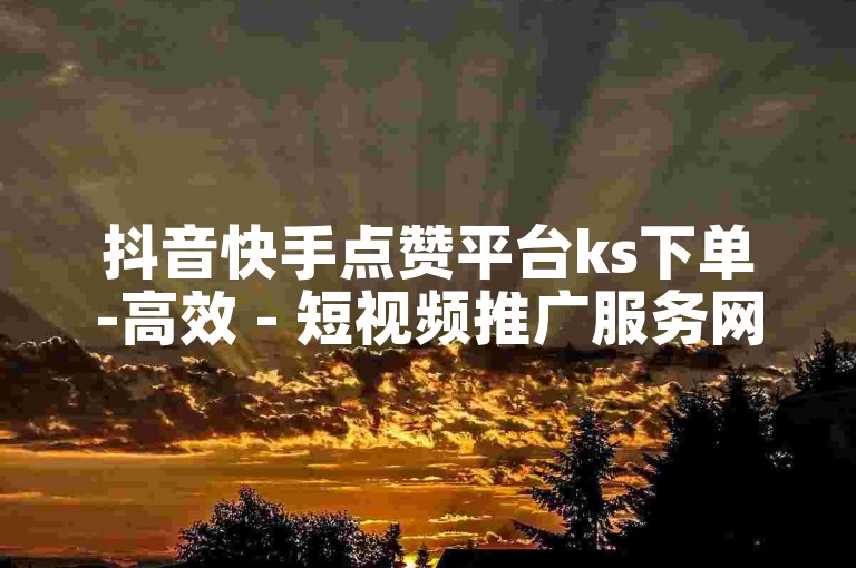 抖音快手点赞平台ks下单-高效 - 短视频推广服务网。