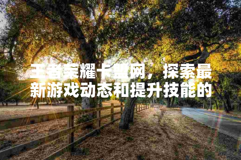 王者荣耀卡盟网，探索最新游戏动态和提升技能的秘籍。