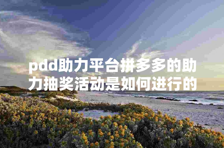pdd助力平台拼多多的助力抽奖活动是如何进行的？
