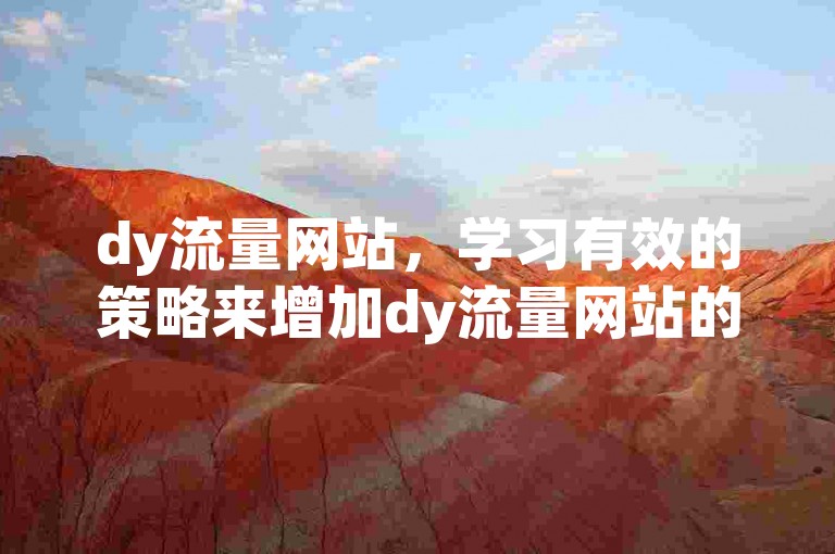 dy流量网站，学习有效的策略来增加dy流量网站的用户参与度和盈利能力。