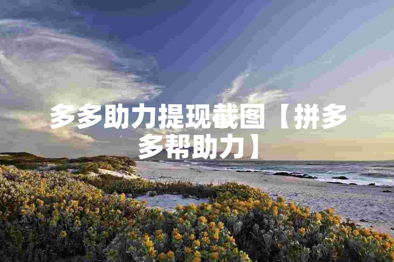 多多助力提现截图【拼多多帮助力】