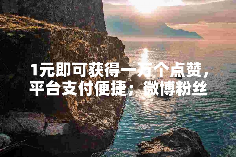 1元即可获得一万个点赞，平台支付便捷；微博粉丝每日免费赠送50个。