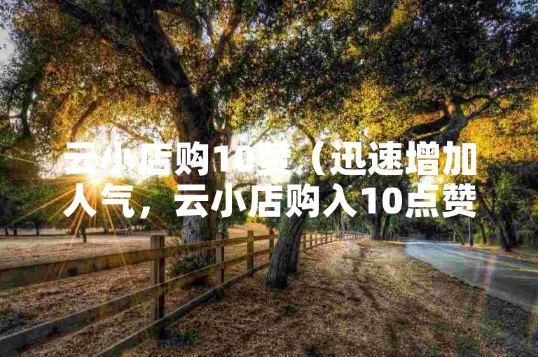 云小店购10赞（迅速增加人气，云小店购入10点赞）。