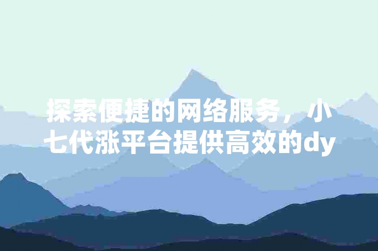探索便捷的网络服务，小七代涨平台提供高效的dy自助下单业务，价格实惠，助您轻松提升影响力。