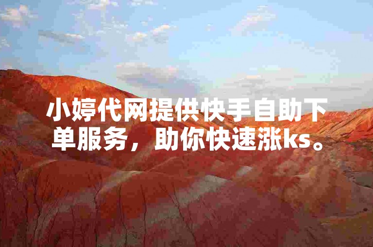 小婷代网提供快手自助下单服务，助你快速涨ks。