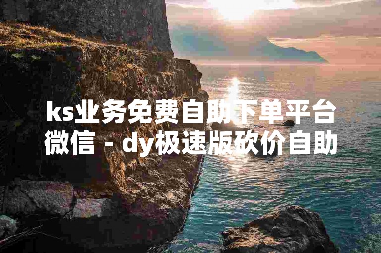 ks业务免费自助下单平台微信 - dy极速版砍价自助下单