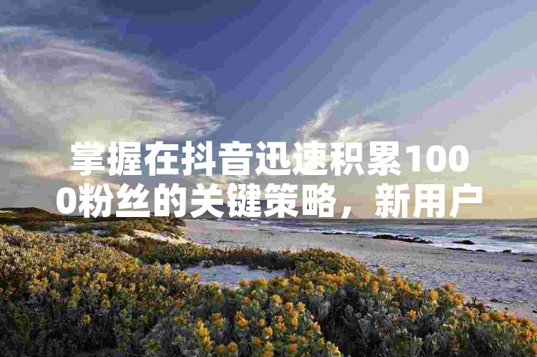 掌握在抖音迅速积累1000粉丝的关键策略，新用户必读的增粉指南！
