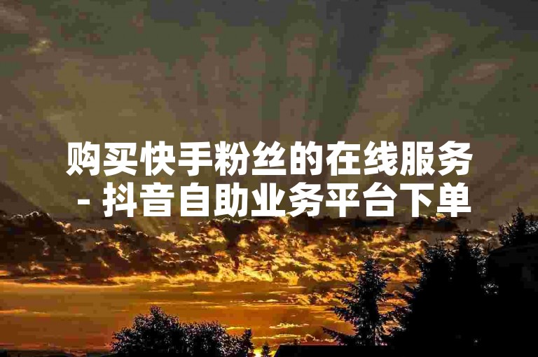 购买快手粉丝的在线服务 - 抖音自助业务平台下单