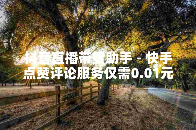 抖音直播带货助手 - 快手点赞评论服务仅需0.01元，助力你的短视频营销。