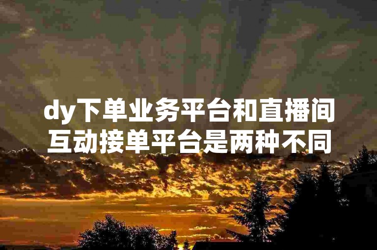 dy下单业务平台和直播间互动接单平台是两种不同的在线服务平台，前者主要提供订单处理功能，后者则专注于直播互动中的接单操作。