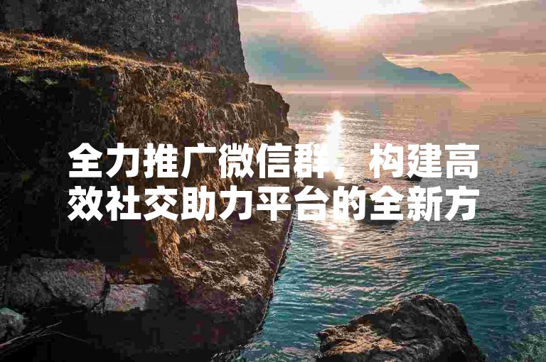 全力推广微信群，构建高效社交助力平台的全新方案。