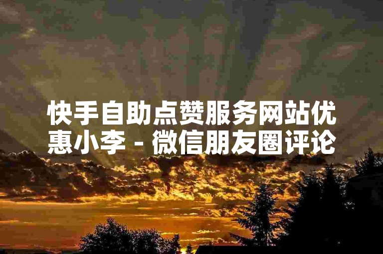 快手自助点赞服务网站优惠小李 - 微信朋友圈评论自助下单平台。