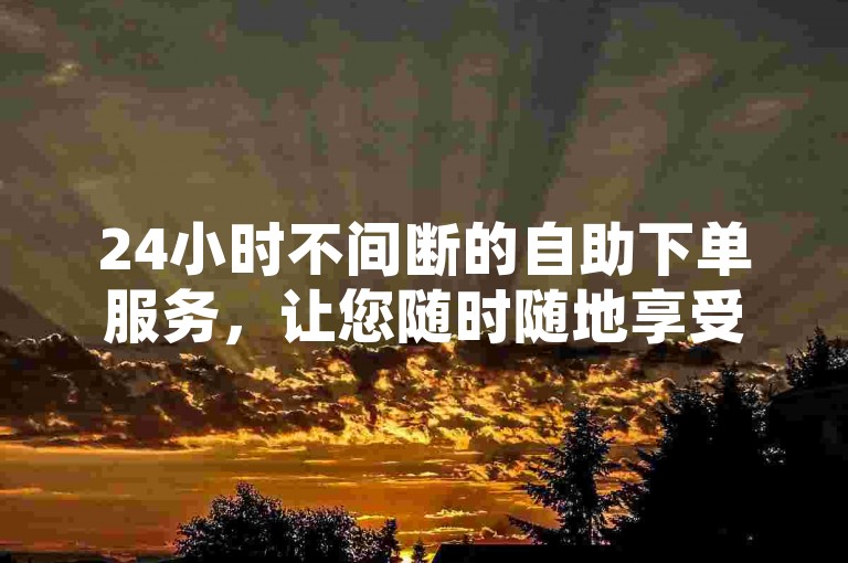 24小时不间断的自助下单服务，让您随时随地享受便捷的网络购物体验。