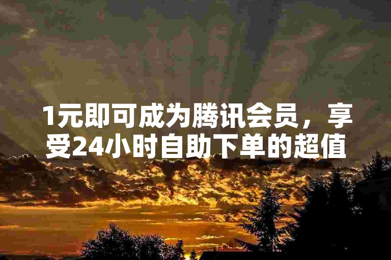 1元即可成为腾讯会员，享受24小时自助下单的超值优惠。