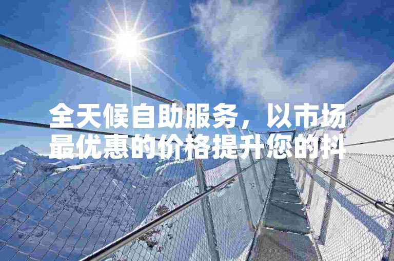 全天候自助服务，以市场最优惠的价格提升您的抖音粉丝量。