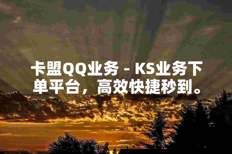 卡盟QQ业务 - KS业务下单平台，高效快捷秒到。
