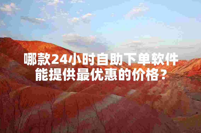 哪款24小时自助下单软件能提供最优惠的价格？