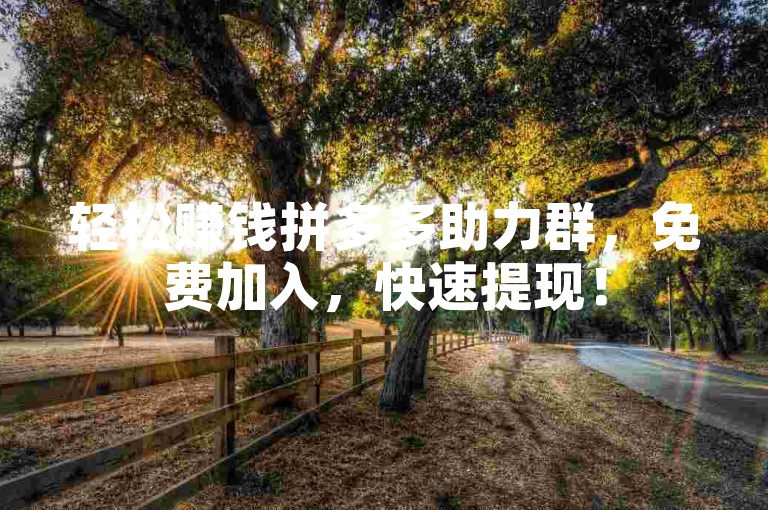 轻松赚钱拼多多助力群，免费加入，快速提现！