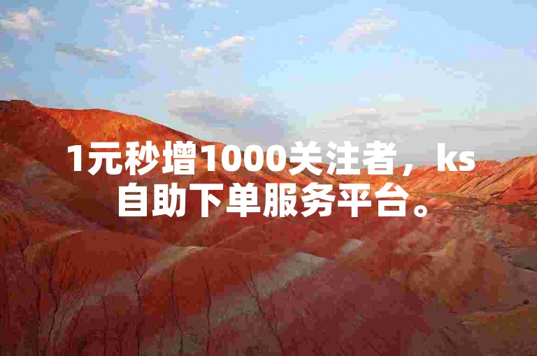 1元秒增1000关注者，ks自助下单服务平台。