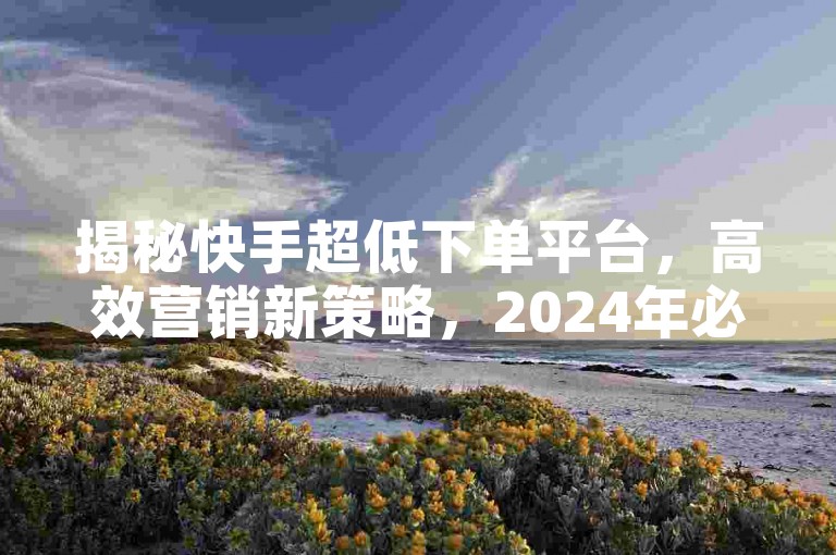 揭秘快手超低下单平台，高效营销新策略，2024年必备技能！