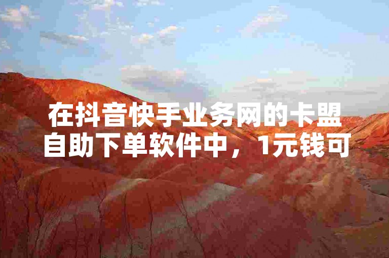 在抖音快手业务网的卡盟自助下单软件中，1元钱可以购买多少快币呢？