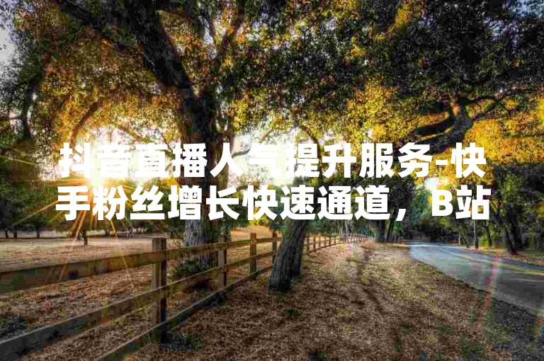 抖音直播人气提升服务-快手粉丝增长快速通道，B站视频推广500次免费体验。