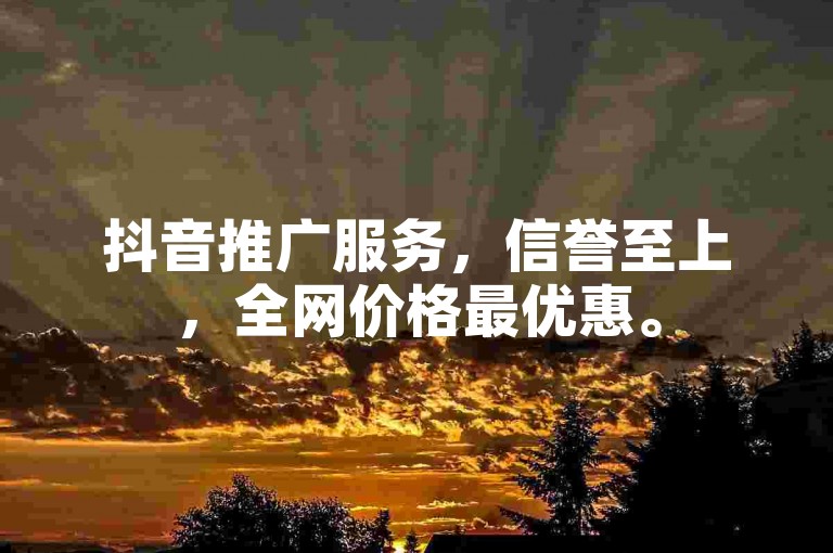 抖音推广服务，信誉至上，全网价格最优惠。