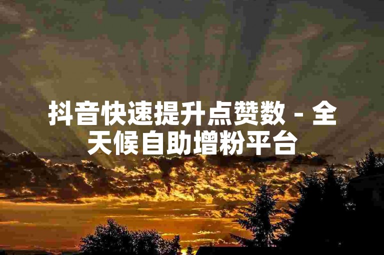 抖音快速提升点赞数 - 全天候自助增粉平台