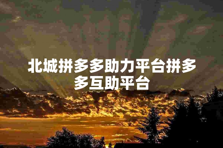 北城拼多多助力平台拼多多互助平台